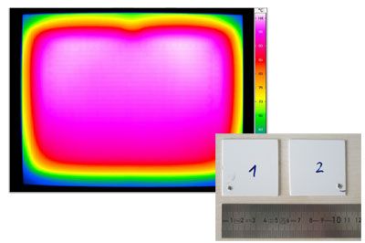 emissivite chauffage Termografia infrarossa di un radiatore a infrarossi con un'emissività ε di 0.96 (massimo = 1) – Fonte