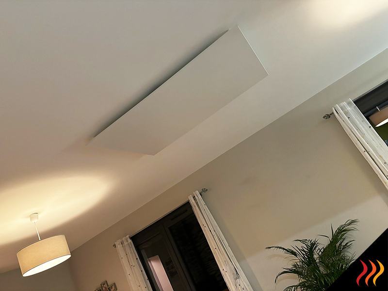 chauffage infrarouge rayonnant plafond dans un salon
