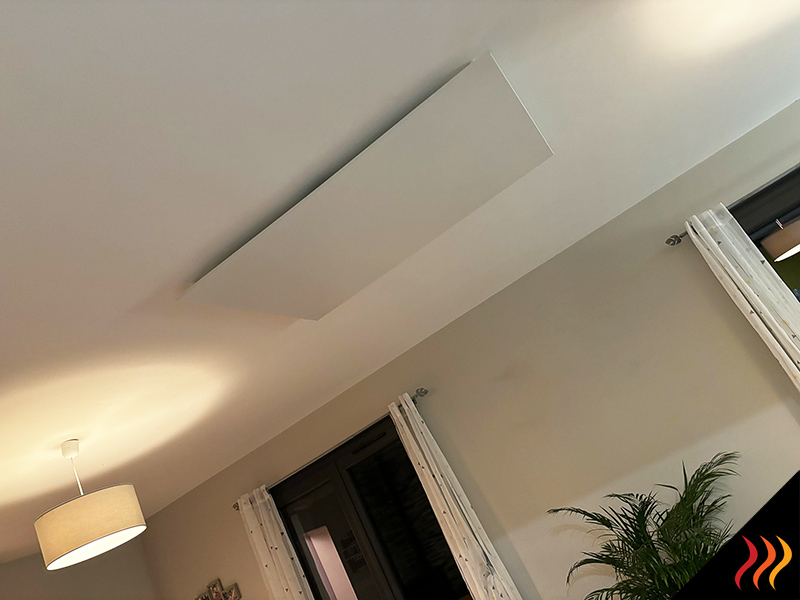 chauffage panneau rayonnant plafond heat4all chauffage infrarouge rayonnant plafond dans un salon